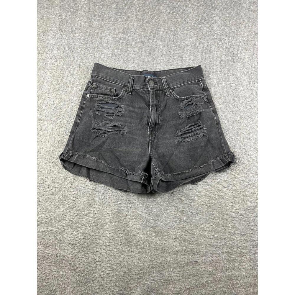 Aeropostale‎ Women's Black Distressed Mom Shorts Size 2